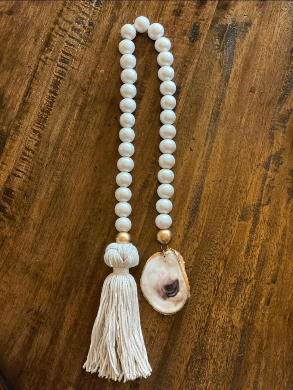 Small Blessing Bead Garland with Oyster and Tassel